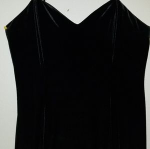 Long black velvet dress